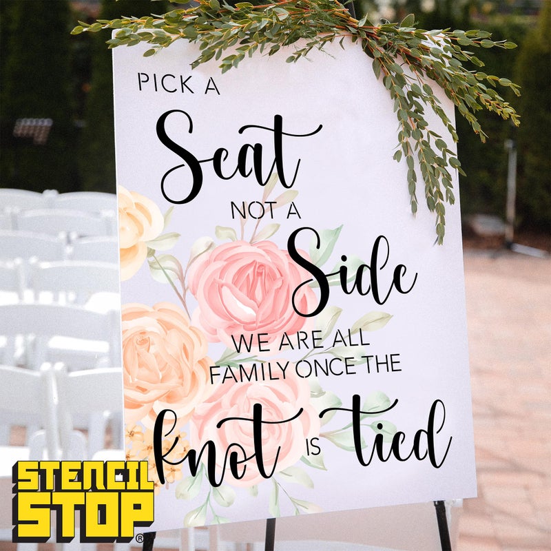 Stencil Stop Wedding Stencils Set of 6 - Reusable Stencils for Painting on Wood, Walls, Fabric & Rocks - Durable 14 Mil Mylar Plastic for DIY Crafts & Wedding Decor Projects - Image 5